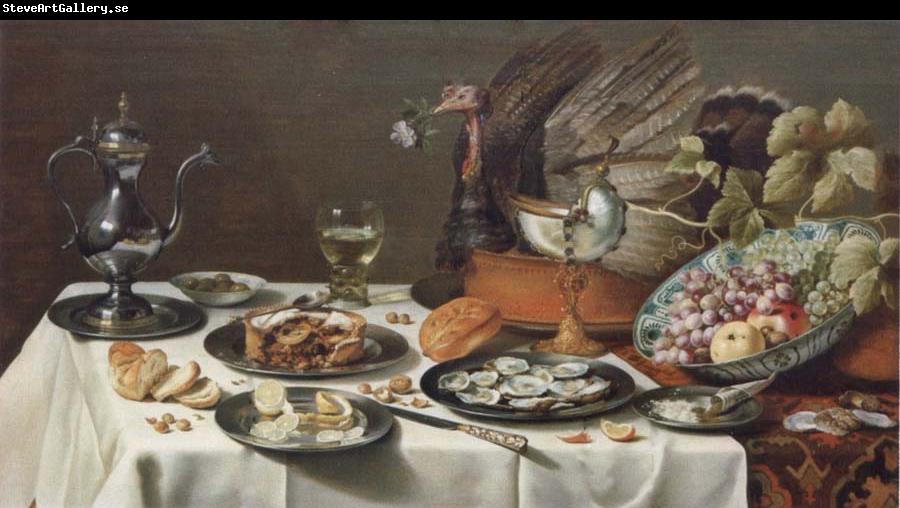 Pieter Claesz Style life with turkey